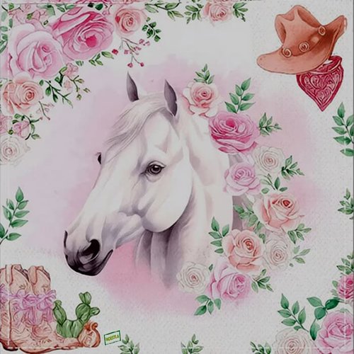 2 serviettes papier - les chevaux -38