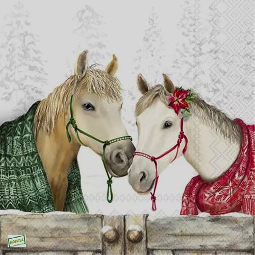 2 serviettes papier - les chevaux -48