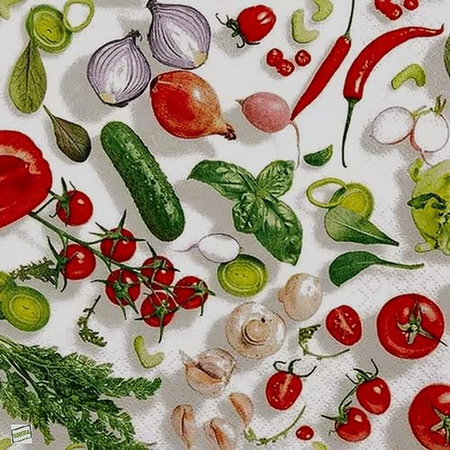 2 serviettes papier - légumes -1