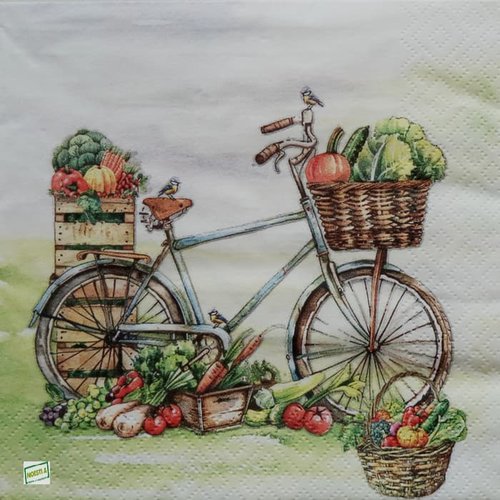2 serviettes papier - légumes -15