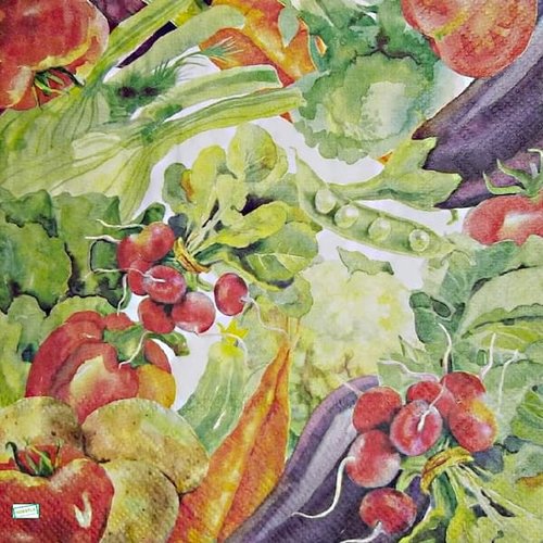 2 serviettes papier - légumes -37