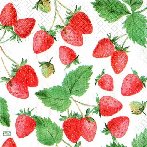 2 serviettes papier - fruits rouge -24