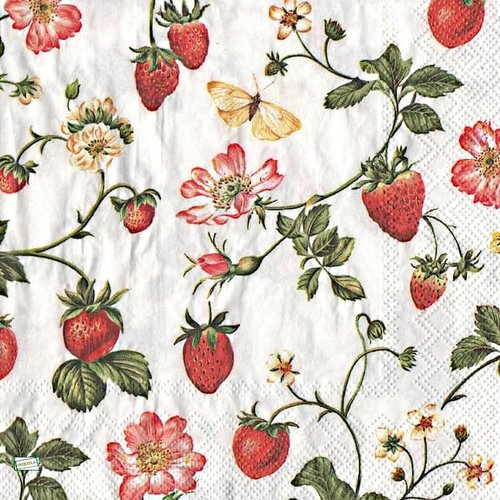 2 serviettes papier - fruits rouge -37