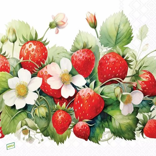 2 serviettes papier - fruits rouge -54