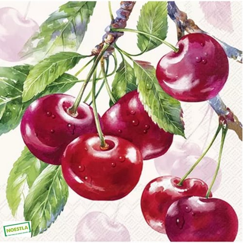 2 serviettes papier - fruits rouge -63
