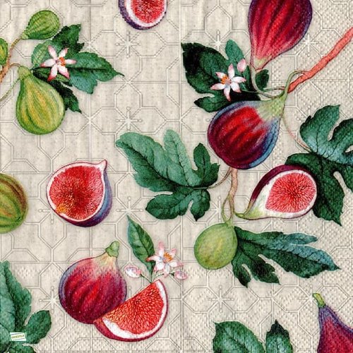 2 serviettes papier - fruits rouge -64