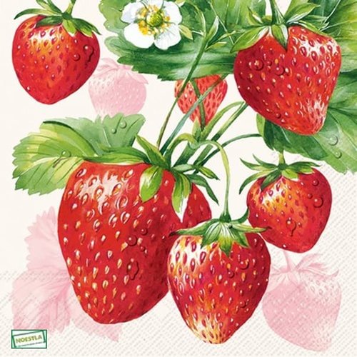 2 serviettes papier - fruits rouge -65