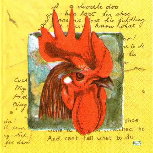 2 serviettes papier - oiseaux ferme -11
