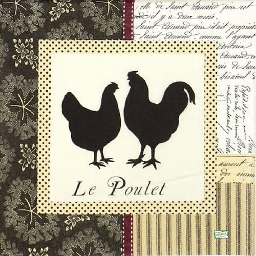 2 serviettes papier - oiseaux ferme -14