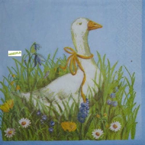 2 serviettes papier - oiseaux ferme -78