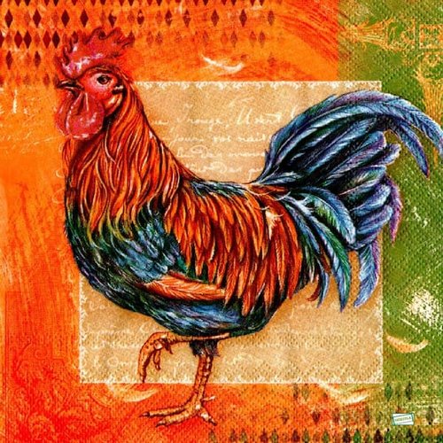 2 serviettes papier - oiseaux ferme -81