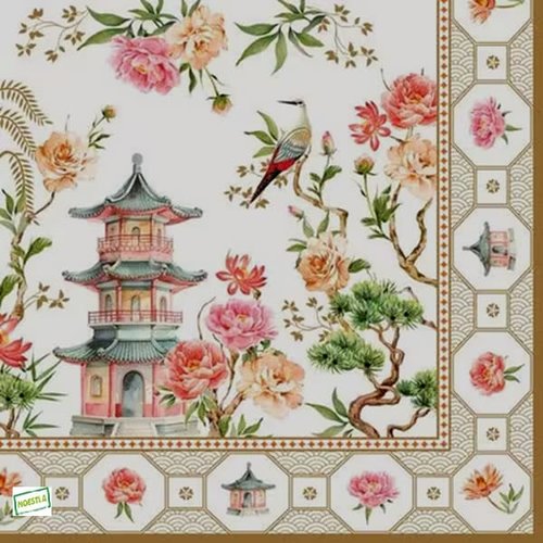 2 serviettes papier- asie -38