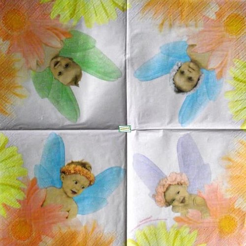 2 serviettes papier- les bébés -15