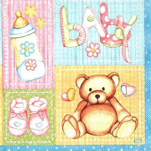 2 serviettes papier- les bébés -58