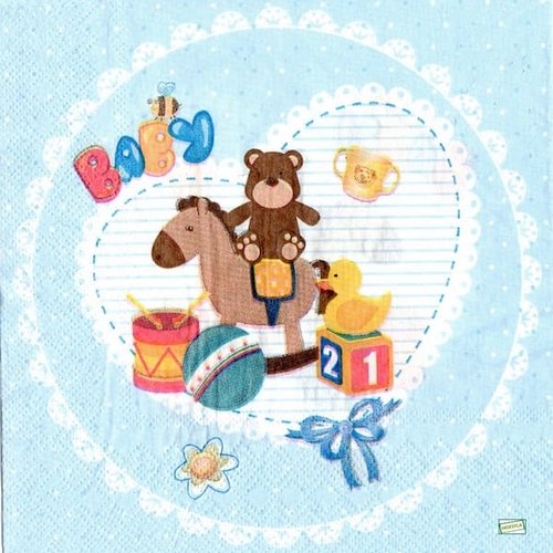 2 serviettes papier- les bébés -63