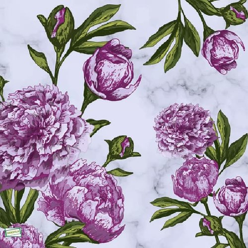 2 serviettes papier -roses pivoines-9
