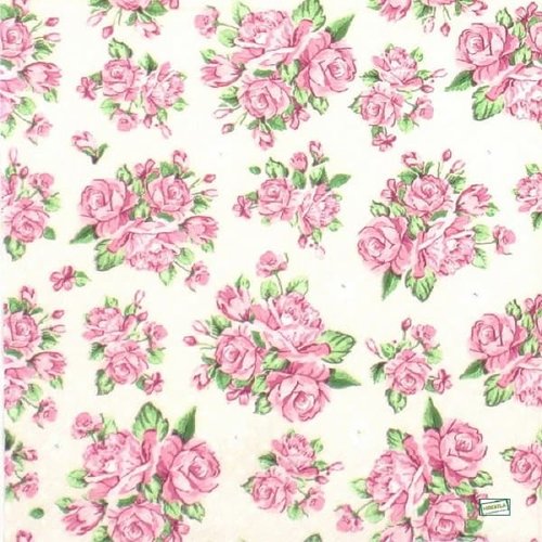 2 serviettes papier -roses pivoines-20