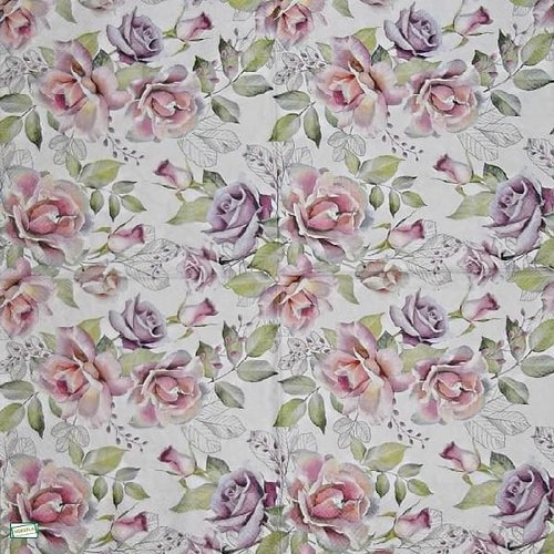 2 serviettes papier -roses pivoines-34