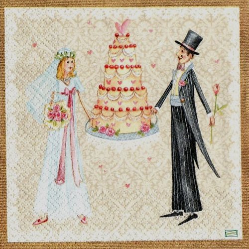2 serviettes papier - mariage -3