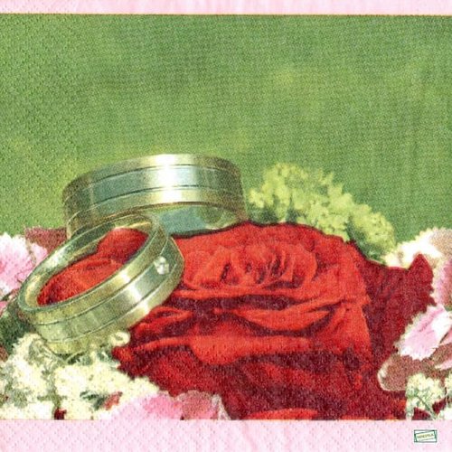 2 serviettes papier - mariage -5
