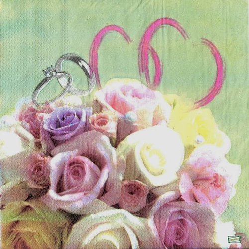 2 serviettes papier - mariage -11