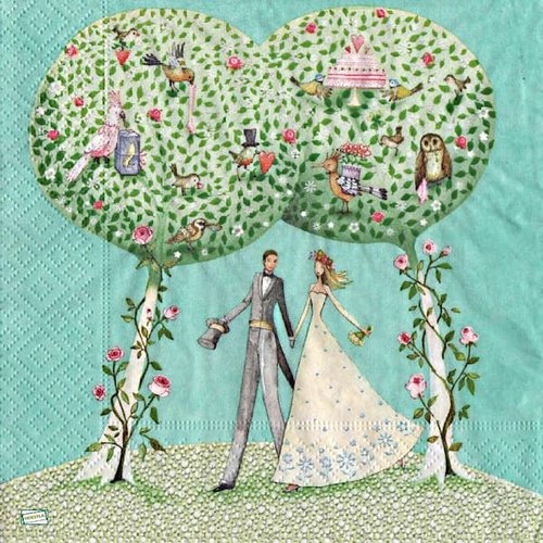 2 serviettes papier - mariage -15