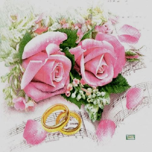 2 serviettes papier - mariage -18