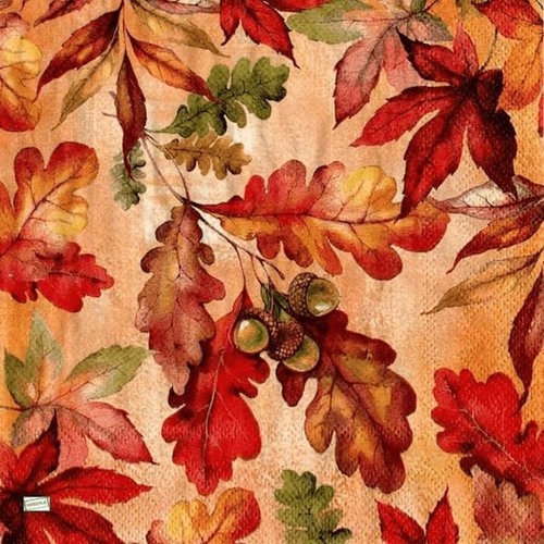 2 serviettes papier - feuillages -6