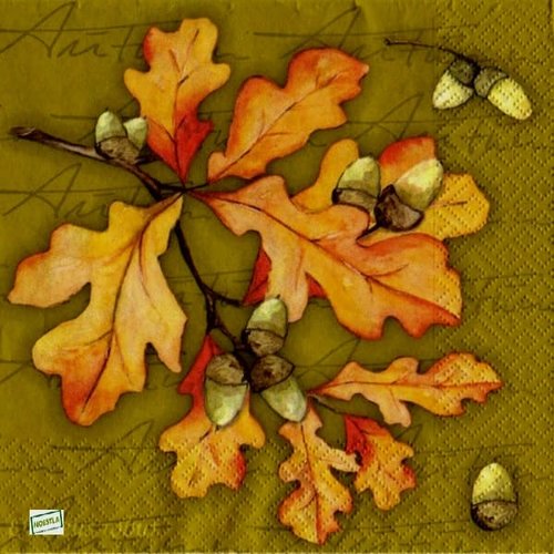2 serviettes papier - feuillages -63