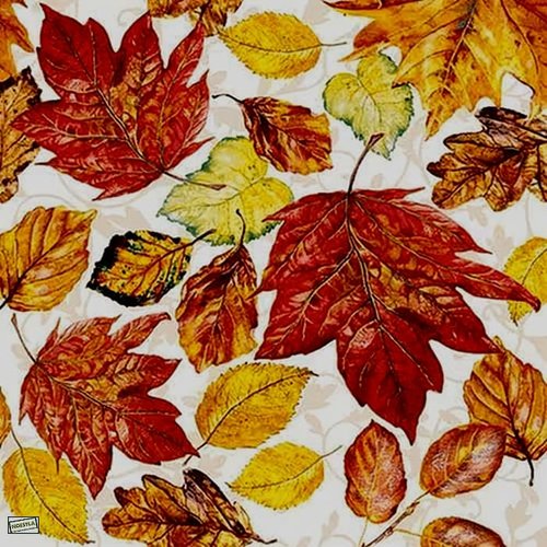 2 serviettes papier - feuillages -64