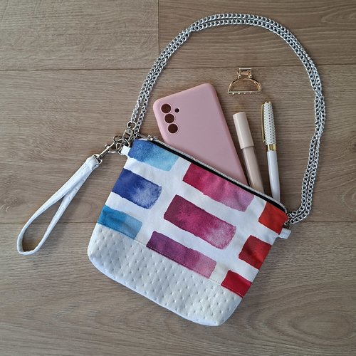 Pochette colorful bleu/rose
