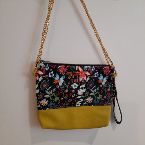 Pochette colorful flower jaune