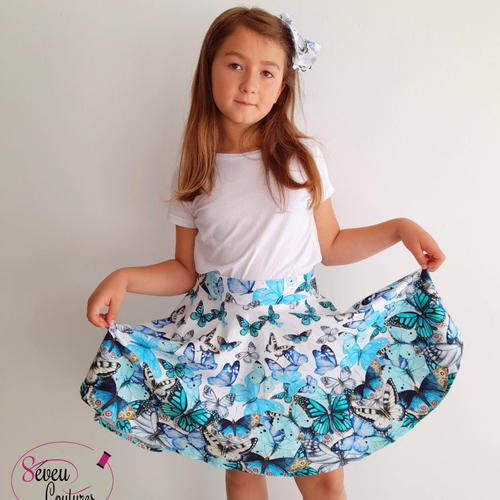 Jupe patineuse papillons