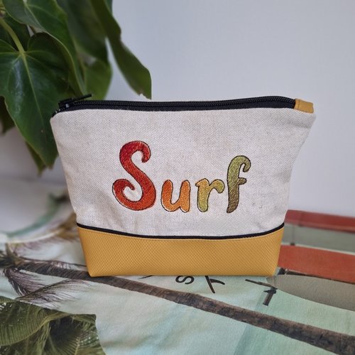 Trousse rainbow bicolore-broderie automne