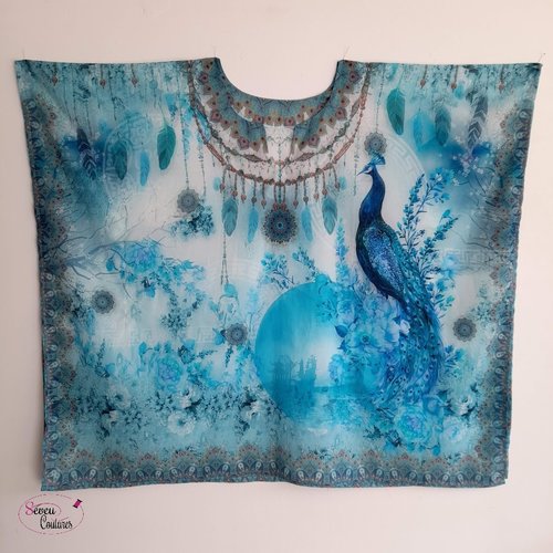 Tunique de  plage femme, paon