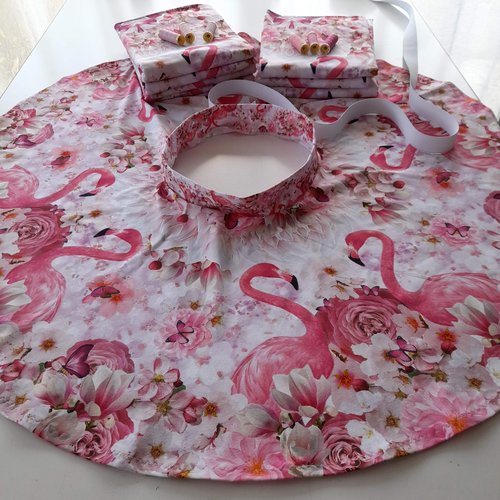 Kit jupe patineuse flamant rose