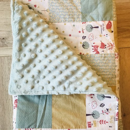 Couverture patchwork renards