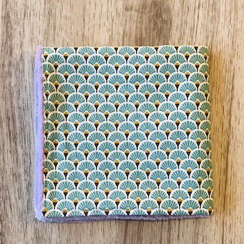 Serviette pour le visage eventails turquoise