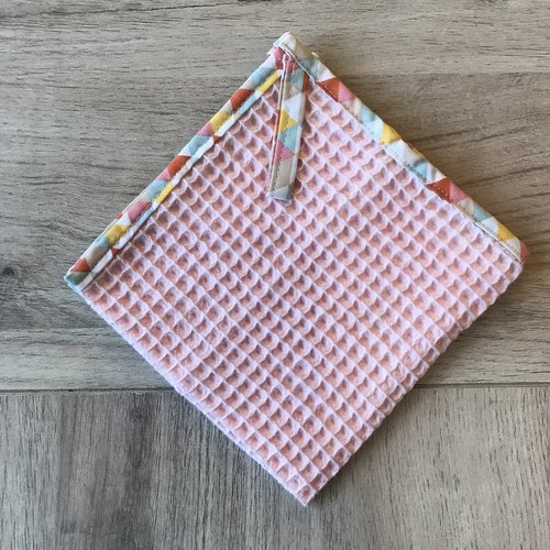 Essuie-main rose/triangles