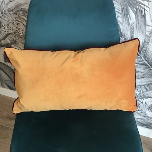 Coussin velours moutarde
