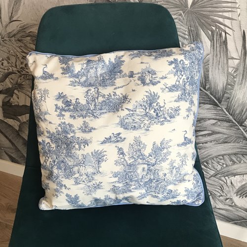 Coussin coton toile de jouy