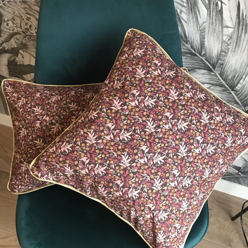 Coussin coton fuchsia