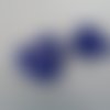 2 boutons à queue plastique 27 mm cœur bleu violet électrique