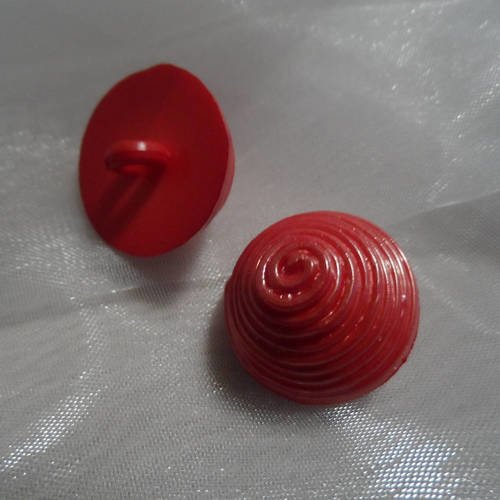 2 boutons à queue plastique 22 mm motif spirale