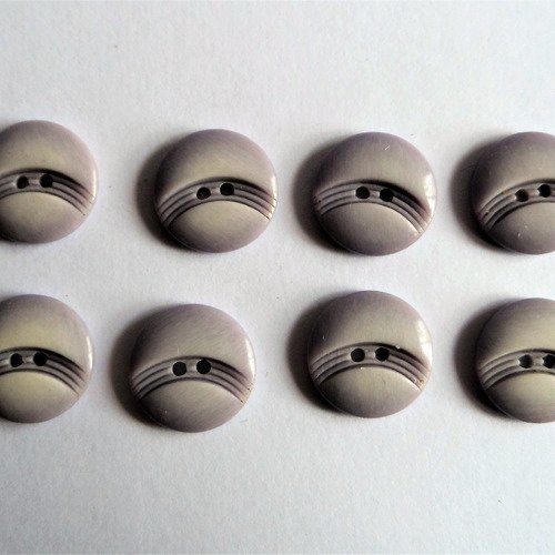 8 boutons rond 2 trous plastique 14 mm