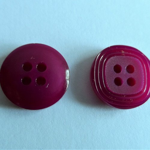 2 boutons rond intérieur carré 4 trous plastique 14 mm