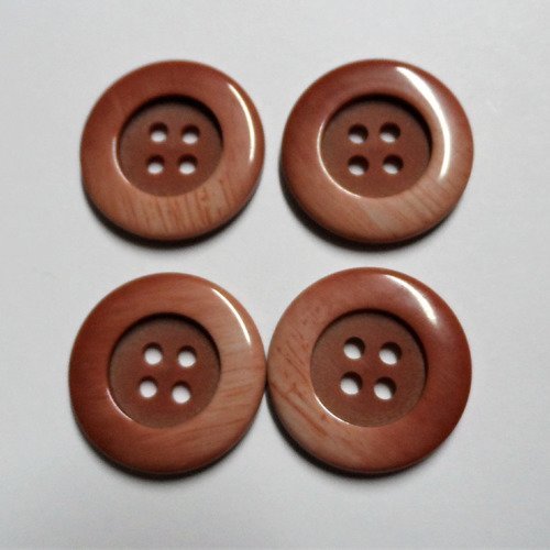 4 boutons rond 4 trous plastique 22 mm