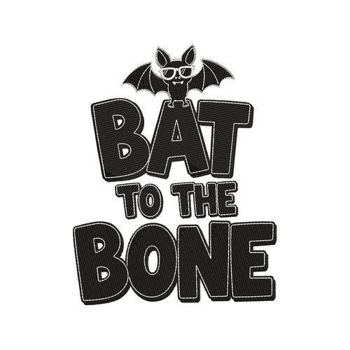 Broderie machine halloween – bat to the bone, chauve-souris cool en lunettes