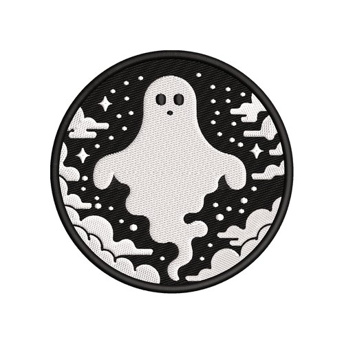 Fantôme mystique dans la nuit – broderie machine halloween