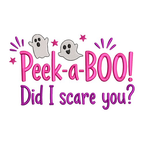 Broderie machine – peek-a-boo ! fantômes mignons et message amusant d’halloween